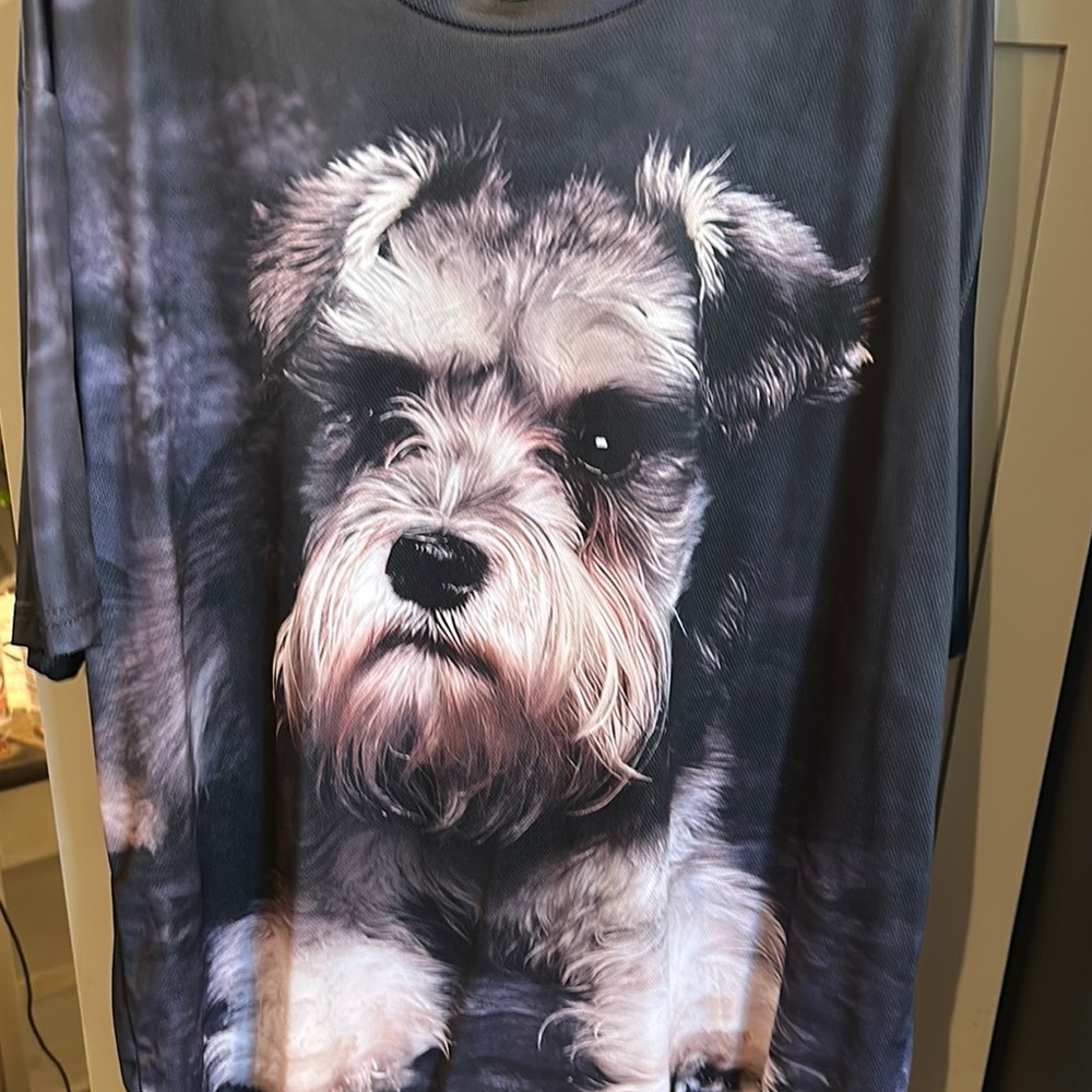 Schnauzer Dog Print T-Shirt - Black and Gray 3X pre owned great shape